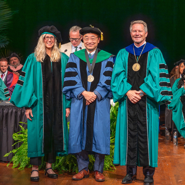  at the university investiture ceremony.